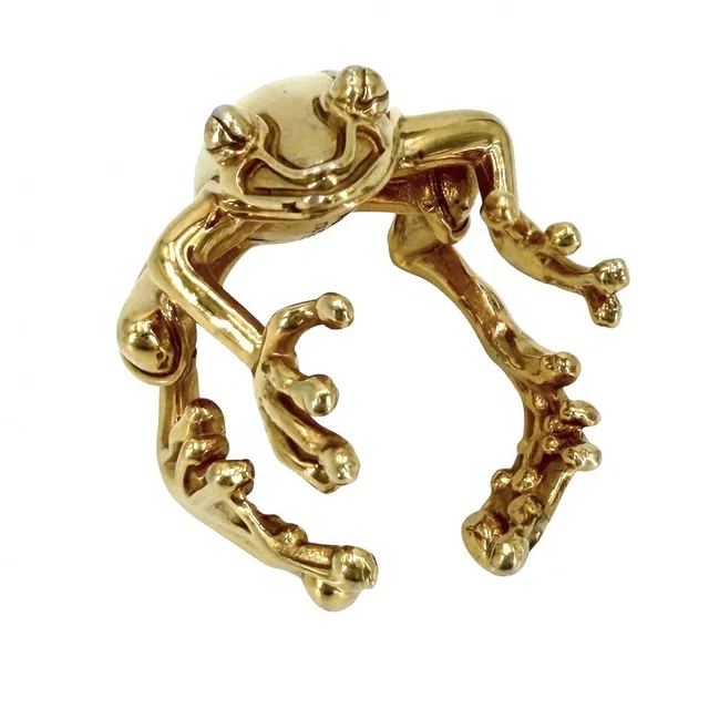 Bottega Veneta Ring Lana Frog 925 Sterling Silver Gold in Gold from The Reluxe