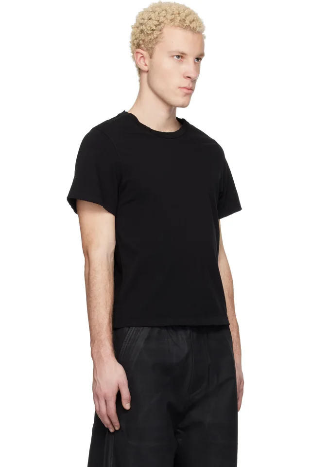 DET BLEV SENT Black Cropped T-shirt, photo 2 of 4 from SSENSE