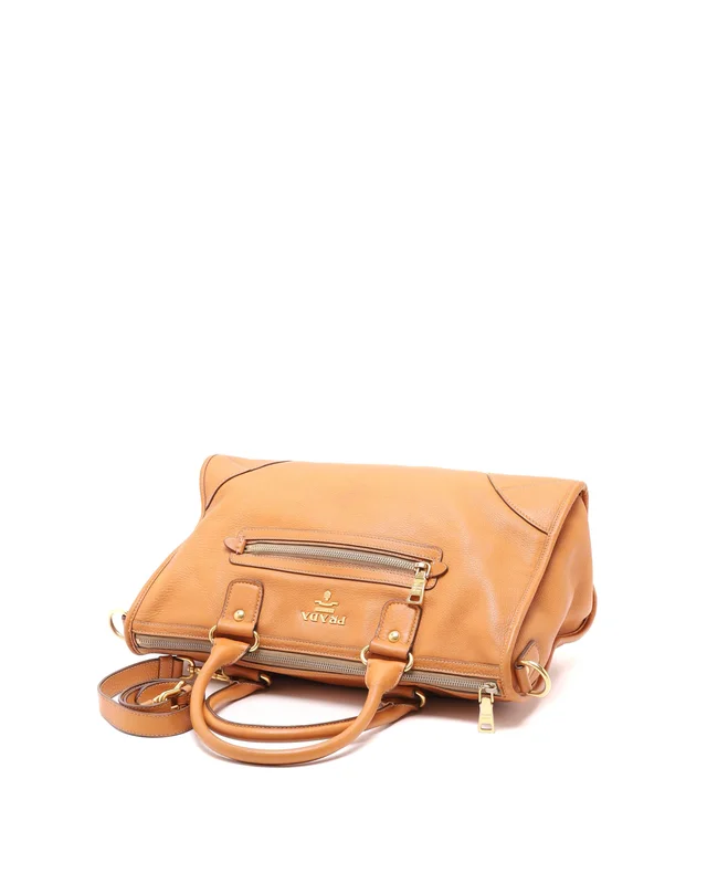Prada Vitello Daino Zip Tote Bag in Leather from A Retro Tale, photo 5 of 9