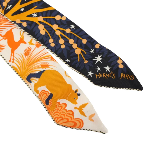Hermès Twilly Sous le Charme d'Orphee baguette Orange in Orange Silk from Ginza Xiaoma, photo 3 of 4