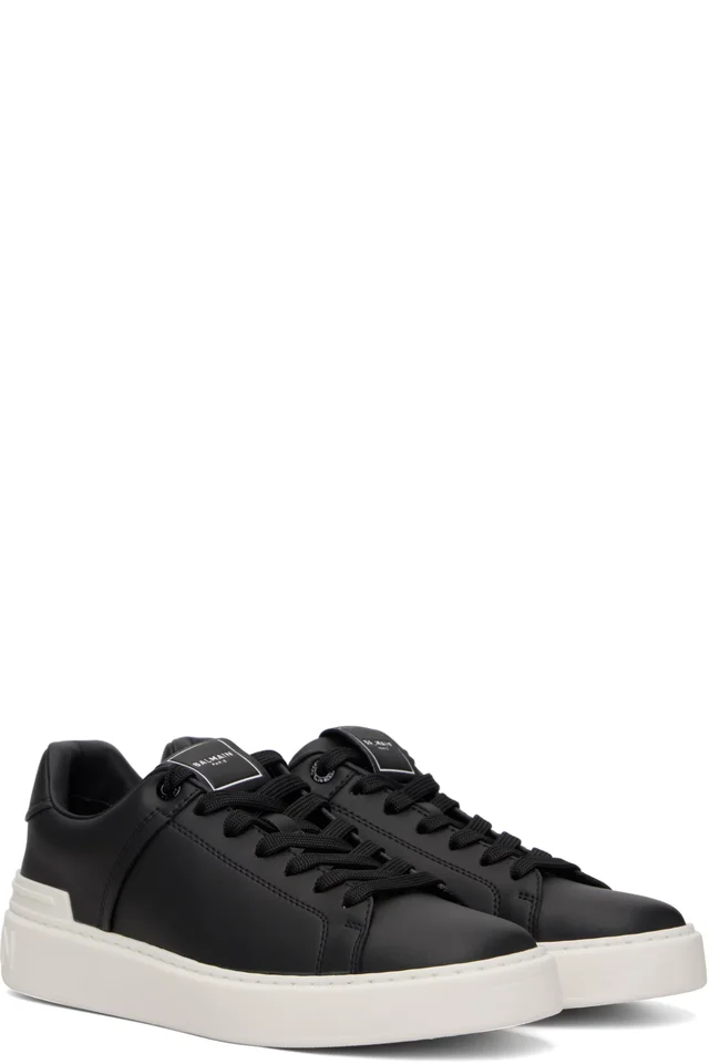 BALMAIN Black B-Court Sneakers, photo 4 of 5 from SSENSE