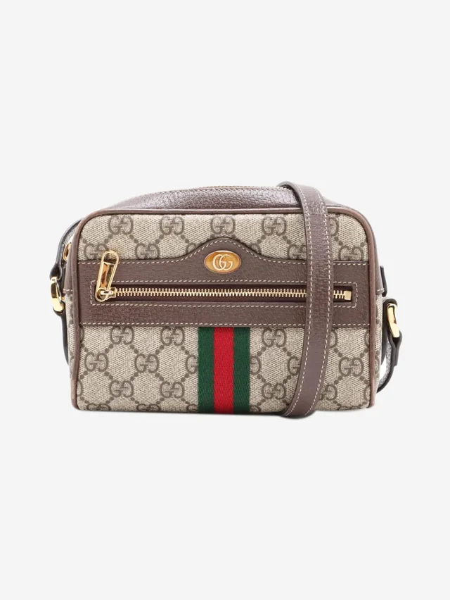 Gucci Brown GG Supreme Ophidia shoulder bag in Brown Canvas from Sign of the Times