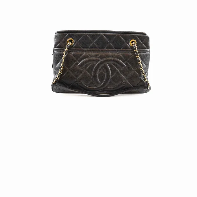Chanel Timeless Soft Shopping Tote Caviar Black in Black Caviar leather from The Purse Affair