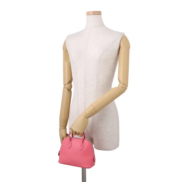 Hermès Bolide 1923 Rose Azalee Chevre Myzore Goatskin Size Mini in Pink Goatskin from GALLERY RARE, photo 4 of 18