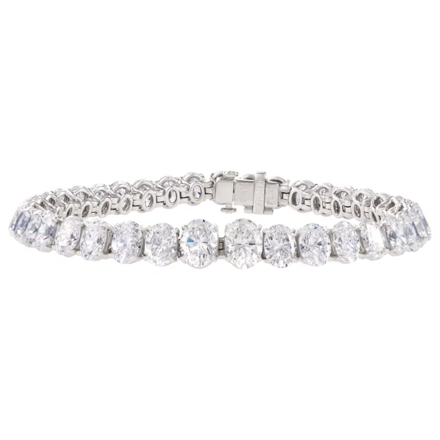 Cartier Diamond Bracelet With Over 15 carats In oval Diamonds in Platinum from Gray And Sons