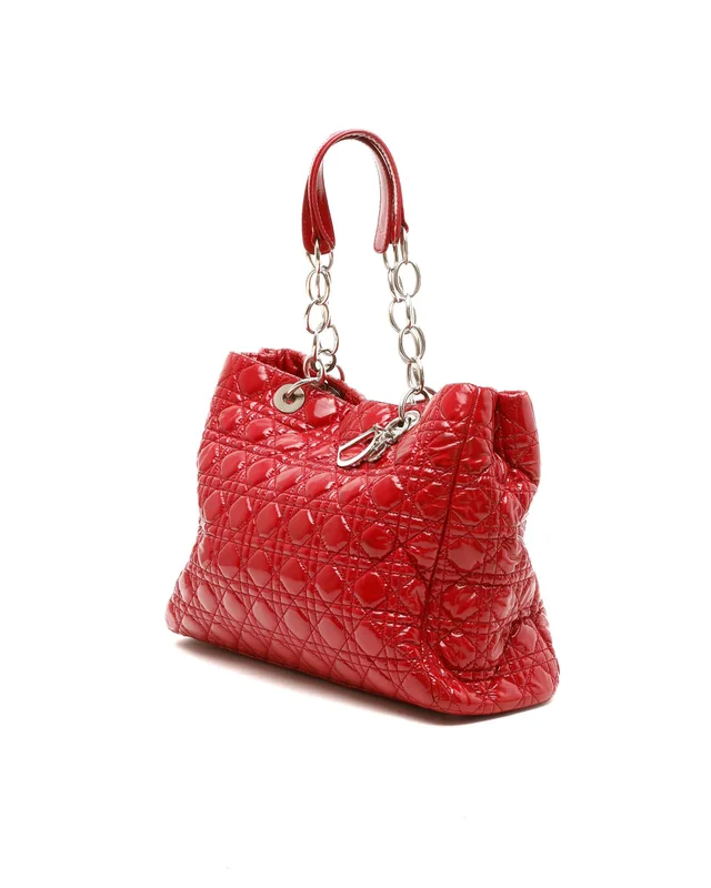 Dior Large Cannage Patent Shopping Tote Bag in Patent leather from A Retro Tale, photo 2 of 11