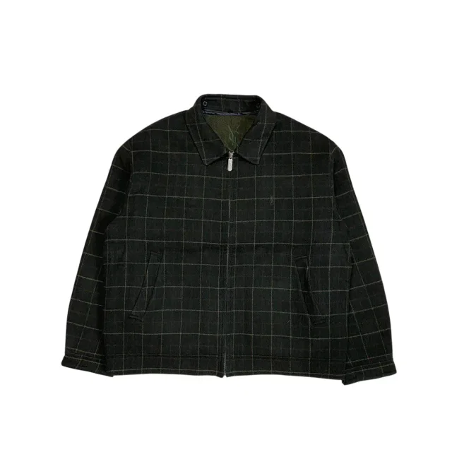 Saint Laurent Wool Plaid Work Jacket in green Wool from Grailed