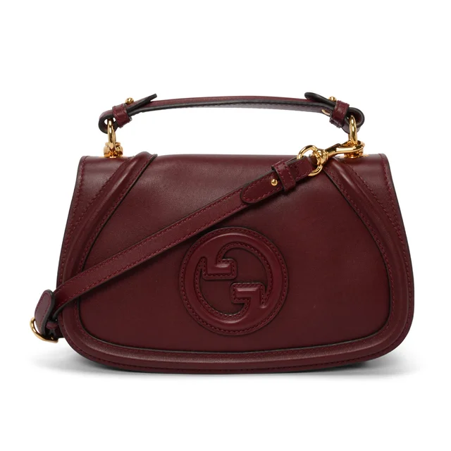 Gucci Roxy Calfskin Blondie Medium Top Handle Bag in Rosso Ancora Calfskin from Blue Spinach