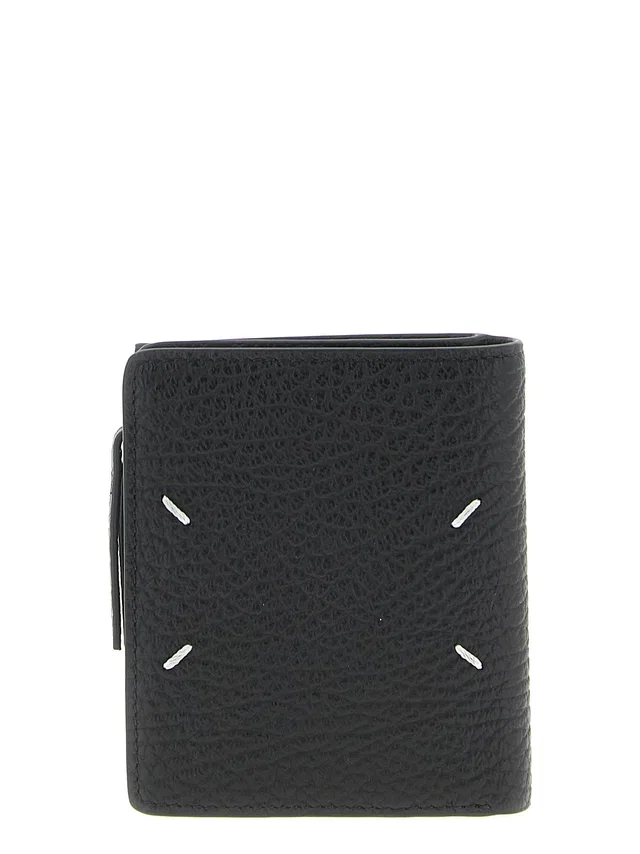 Maison Margiela Leather Flap Wallet — Black in Black Leather from HEWI