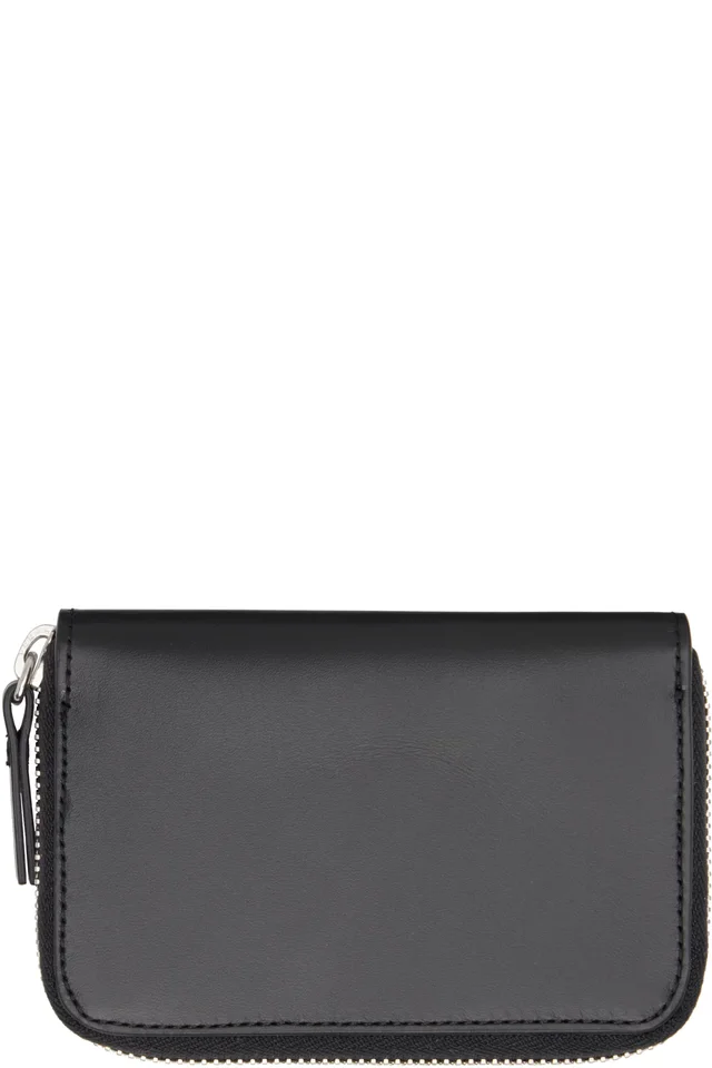 MM6 Maison Margiela Black Numeric Leather Zip Wallet, photo 2 of 2 from SSENSE