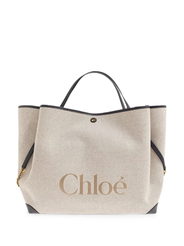 Chloé Clover Tote Bag — Beige in Beige Canvas from HEWI