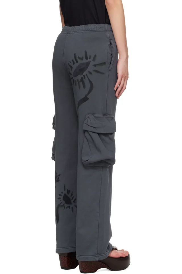 Collina Strada Gray 'Charcoal Daisies' Lounge Pants, photo 3 of 4 from SSENSE