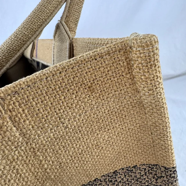 Dior Jute Canvas Medium Book Tote Bag in embroidered canvas from Reowned, photo 11 of 12
