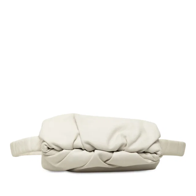 White Bottega Veneta Calfskin The Body Pouch Belt Bag in White Calfskin from Designer Revival