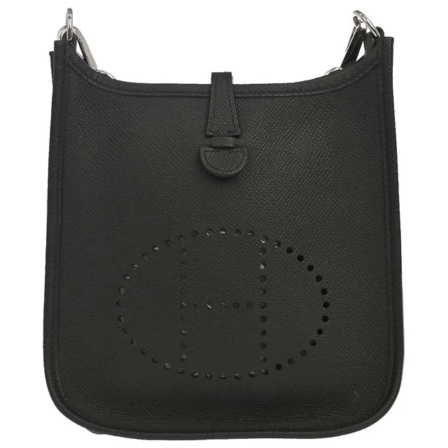 Hermès Black Epsom Evelyne TPM Shoulder Bag in Black Epsom leather from AMORE Vintage Tokyo