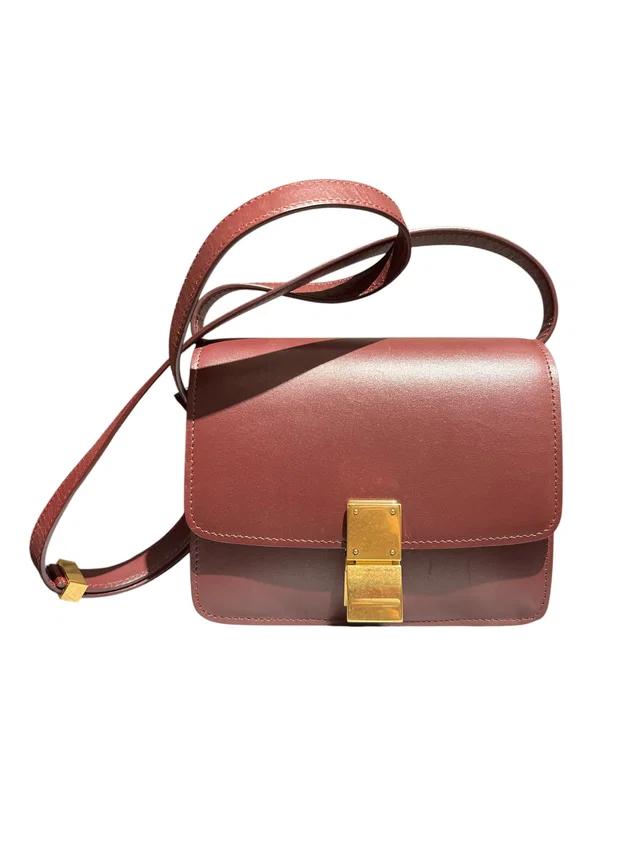 Celine Classic Burgundy Calf Shoulder Bag in Burgundy from Luxury Promise