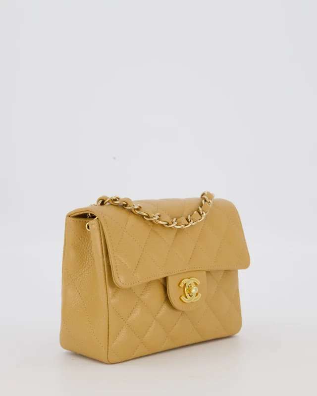 Chanel Vintage Mini Square Single Flap Bag in Caviar leather from Sellier, photo 4 of 12