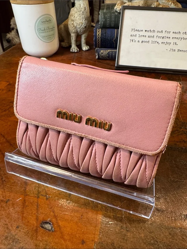 Miu Miu Dusty Pink Quilted Leather Flap Clutch in pink Leather from Poshmark