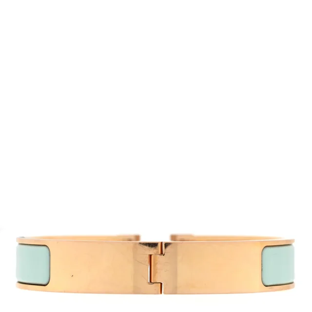Hermès Enamel Narrow Clic Clac H Bracelet GM Bleu Polaire in Blue from FASHIONPHILE, photo 3 of 4
