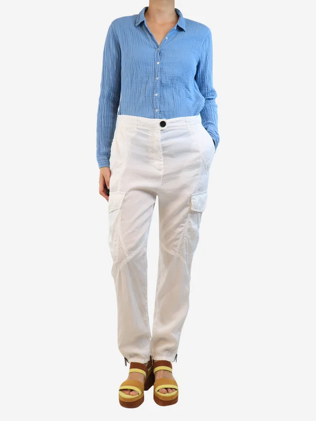 Acne Studios White lightweight combat trousers - size UK 12 in White from Sign of the Times, photo 2 of 2