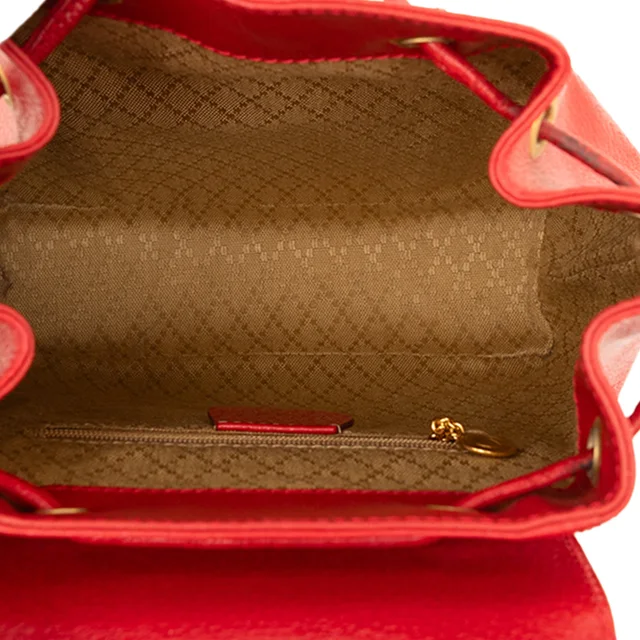 Red Gucci Calfskin Bamboo Drawstring Backpack in Red Calfskin from Designer Revival, photo 2 of 2