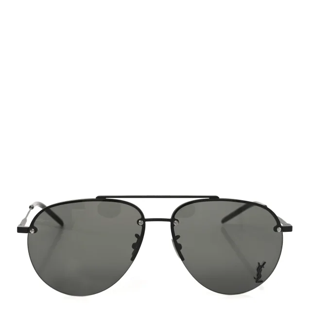 Saint Laurent Metal Aviator Classic 11/F Sunglasses Black in Black Resin from FASHIONPHILE, photo 2 of 8
