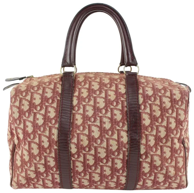 Dior Burgundy Monogram Trotter Boston Duffle Bag in Burgundy Canvas from Bagriculture