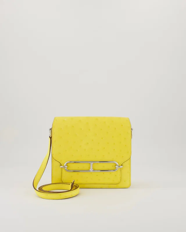 Hermès Mini Roulis 18 in Yellow Ostrich from Sellier