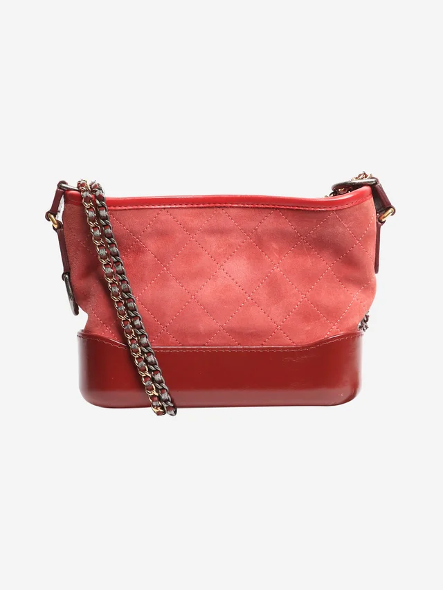 Chanel Red 2017 Gabrielle suede and leather crossbody bag in Red Suede from Sign of the Times