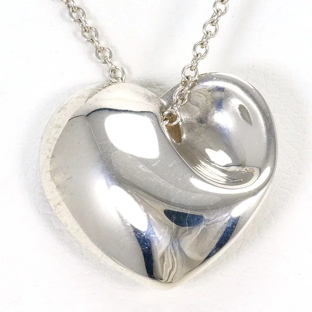 Tiffany & Co. Fold Heart 925 Sterling Silver Necklace 40 in Silver from The Reluxe