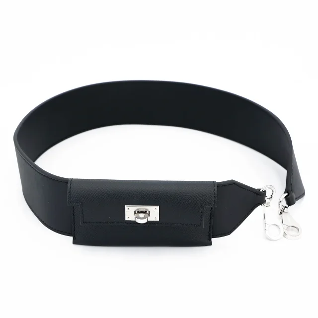 Hermès Kelly Pocket Bag Strap Noir (89) in Black Epsom leather from Ginza Xiaoma