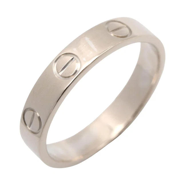 Cartier Mini Love Au750 White Gold Ring Size 51 in White from LuxUness