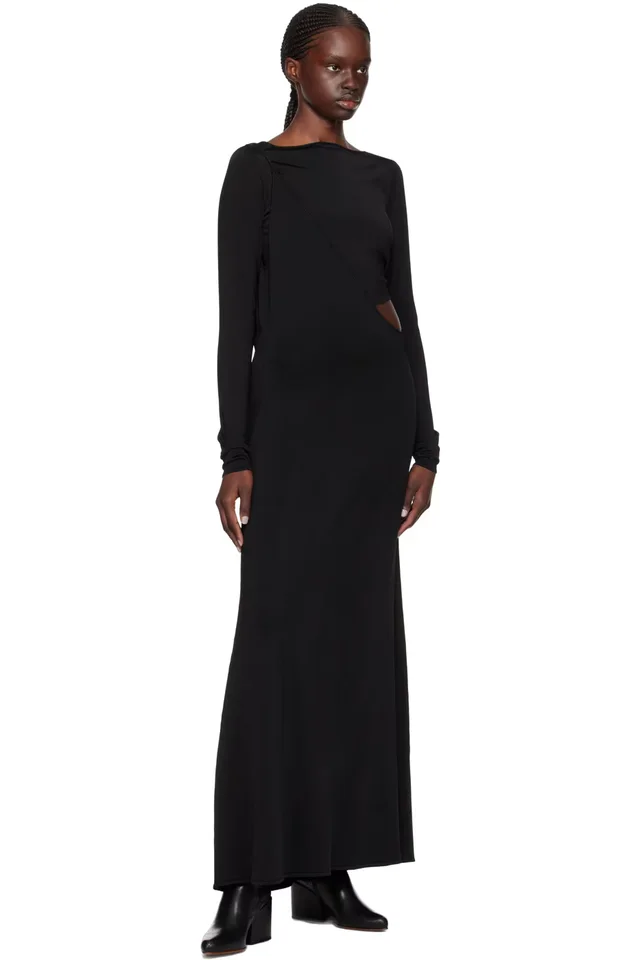 Paris Georgia Black Drape Maxi Dress, photo 4 of 4 from SSENSE