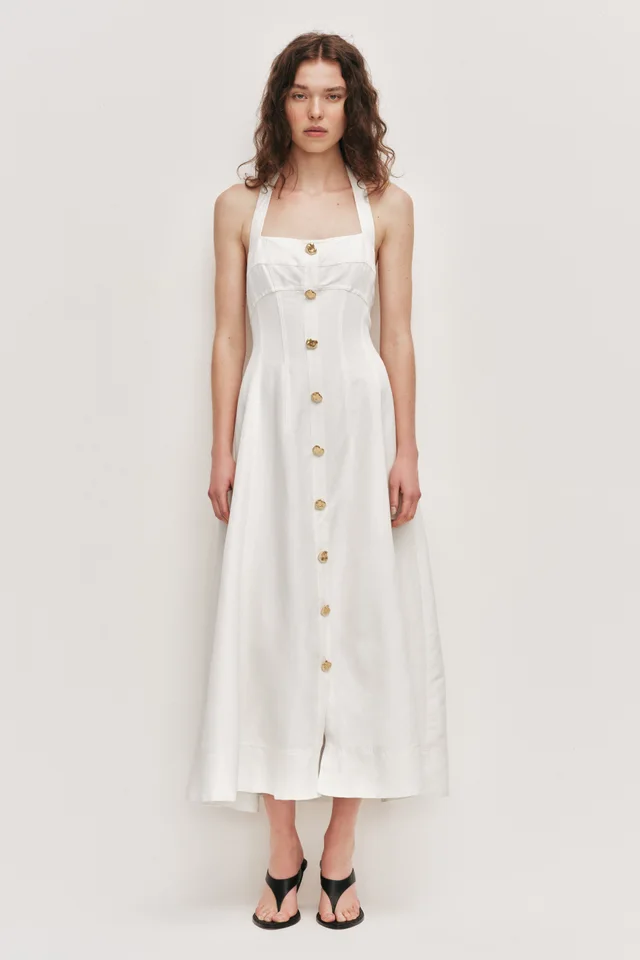 AJE Monroe Halter Midi Dress in White from Aje, photo 1 of 1