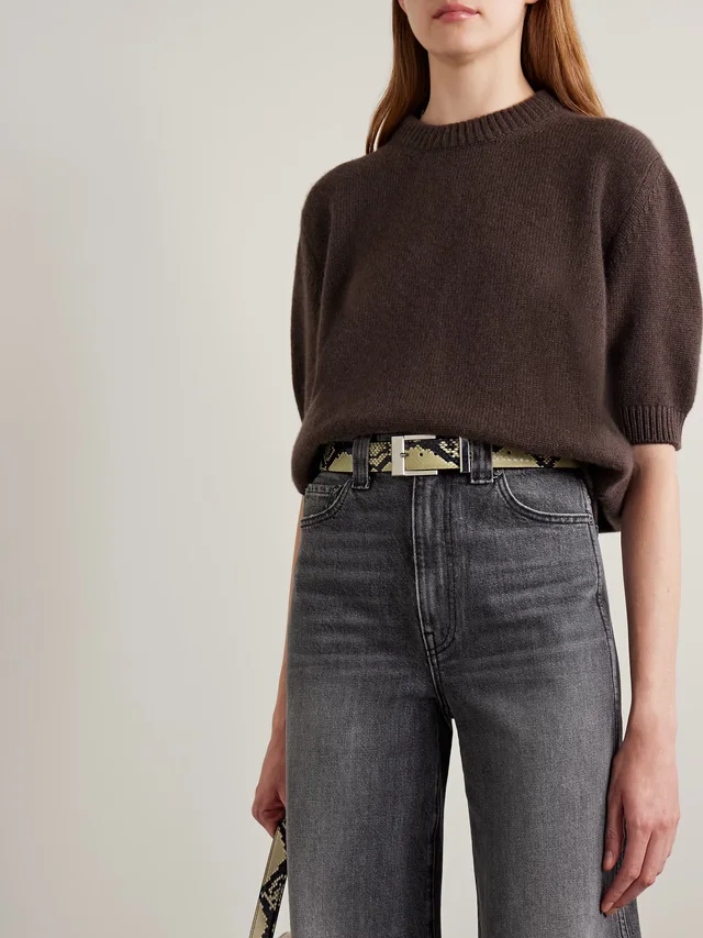 KHAITE Mahattan snake-effect leather belt, photo 2 of 2 from NET-A-PORTER (Canada)