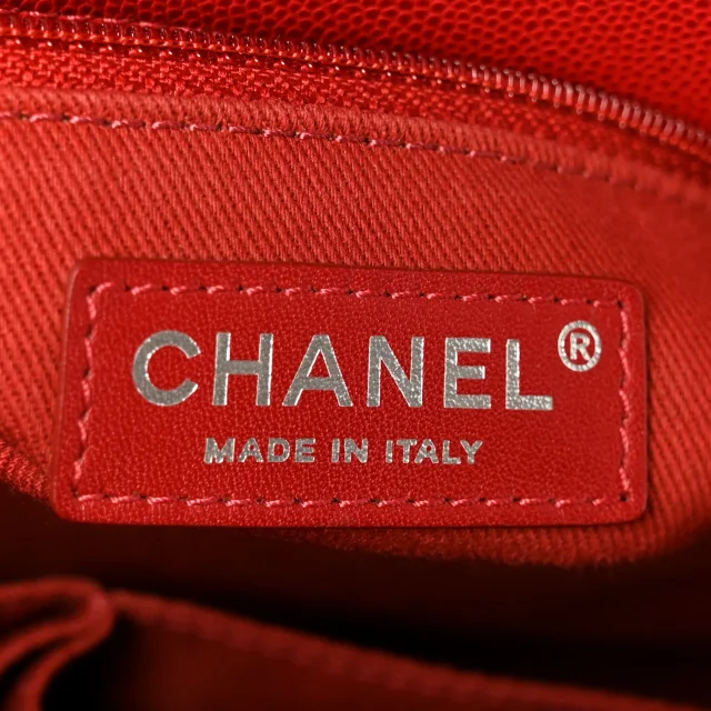 Chanel Caviar Quilted Small Coco Handle Flap Red in Red Caviar leather from FASHIONPHILE, photo 6 of 11