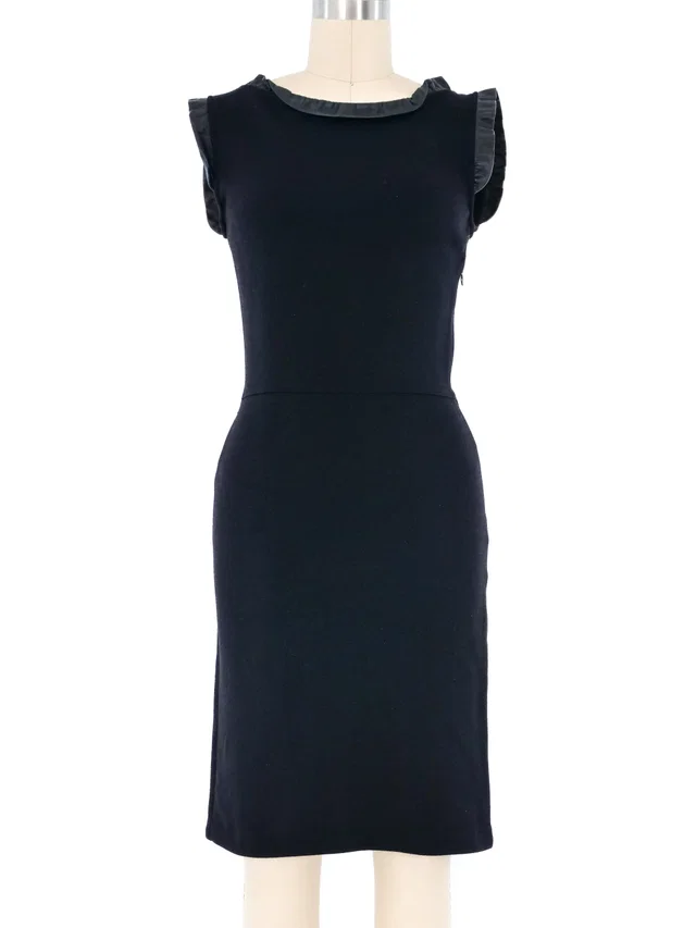 Dior Leather Trimmed Knit Dress in Leather from Arcade Vintage