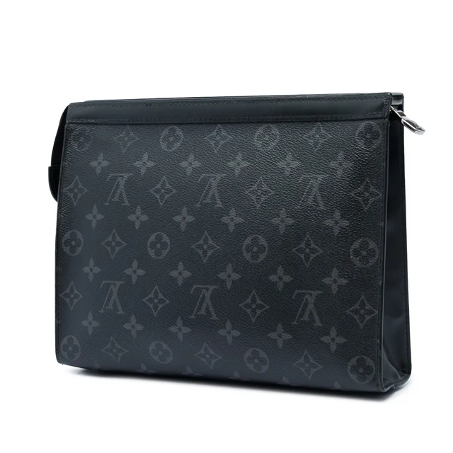 Black Louis Vuitton Monogram Eclipse Pochette Voyage MM Clutch Bag in Black Canvas from Designer Revival, photo 2 of 2