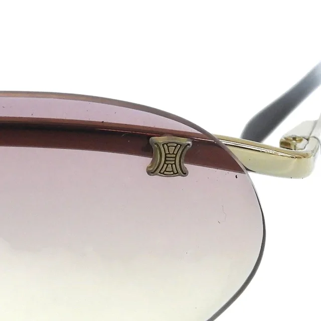 Celine Macadam Plate Rimless Sunglasses Gold/Pink in Pink from VINTAGE QOO TOKYO, photo 6 of 10