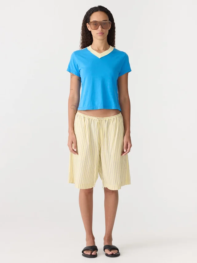 Bassike Soft Yellow Stripe Short from bassike, photo 1 of 1