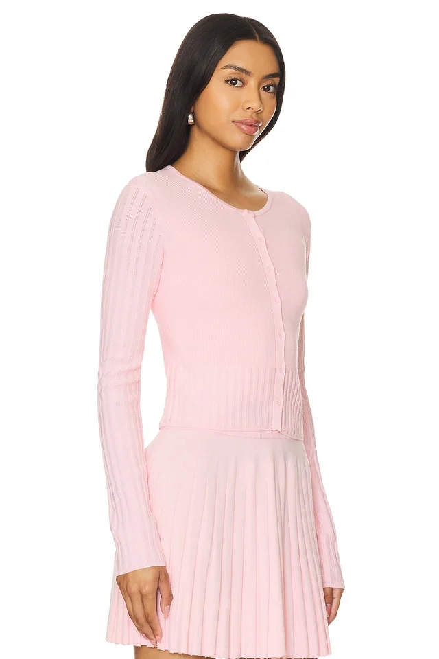 MAJORELLE Lenda Cardigan in Baby Pink, photo 3 of 5 from REVOLVE (Canada)