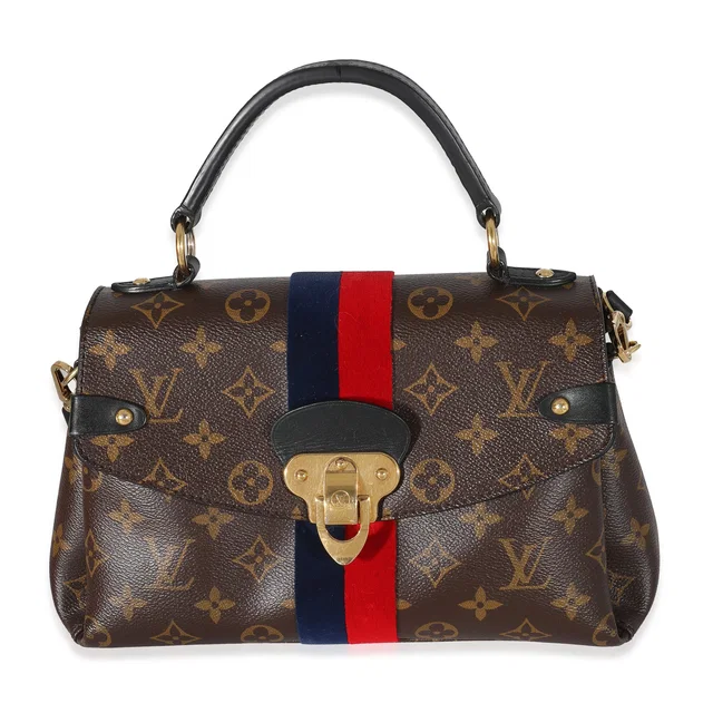 Louis Vuitton Monogram Canvas Georges Bb Blue; Brown; Red Coated Canvas; Velvet Handbag in Brown Coated canvas from HEWI