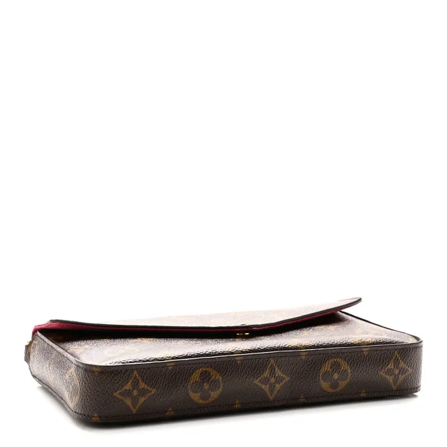 Louis Vuitton Monogram Pochette Felicie Chain Wallet Fuchsia in Pink Coated canvas from FASHIONPHILE, photo 5 of 10