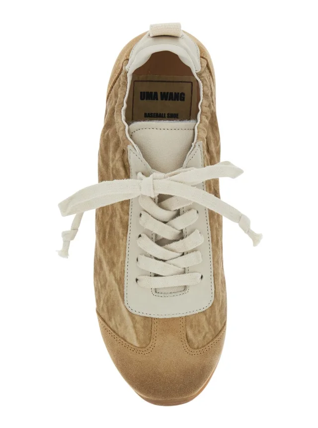 UMA WANG Beige Low Top Sneakers with lace-up closure on the front in ecosuede for women in Beige 40% Viscose 35% Labradorite 25% Linen, photo 7 of 8 from Gaudenzi Boutique