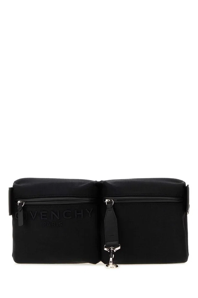 Givenchy Logo Nylon Shoulder Bag — Black in Black Nylon from HEWI