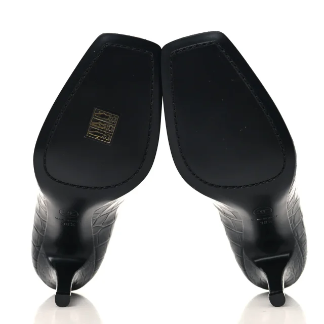 Chanel Crocodile Embossed Patent Calfskin Pumps 38.5 Black in Black Calfskin from FASHIONPHILE, photo 6 of 10