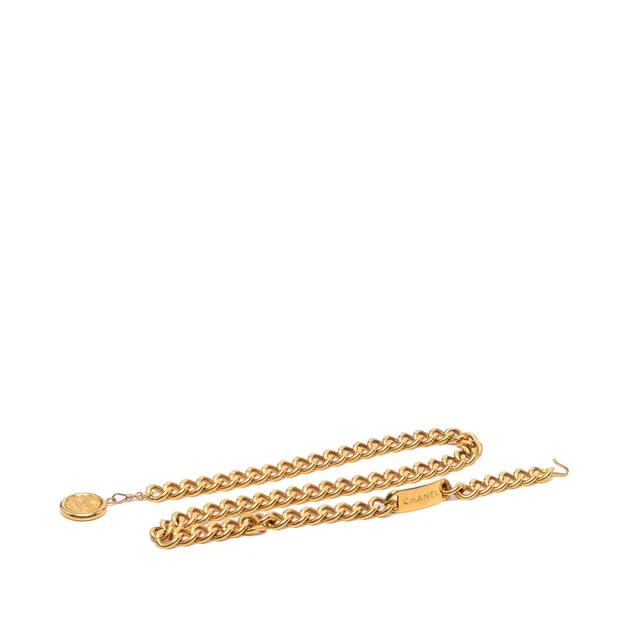 Gold Chanel CC Gold Plated 31 Rue Cambon Medallion Chain Belt in Gold from Designer Revival