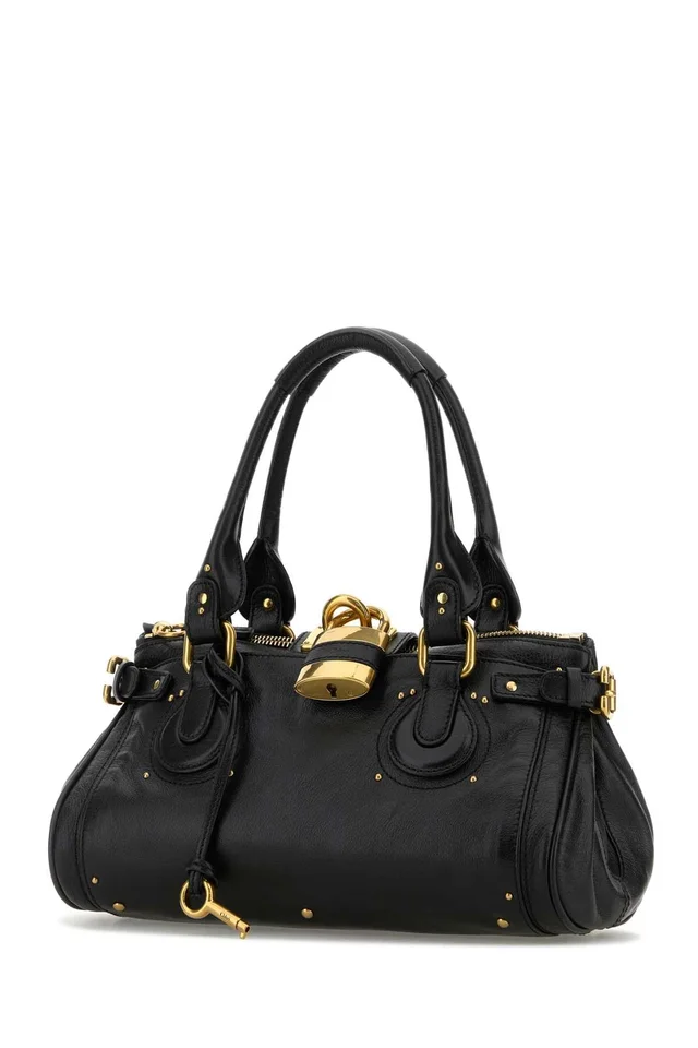 Chloé Leather Top Handle Bag — Black in Black Leather from HEWI, photo 2 of 2
