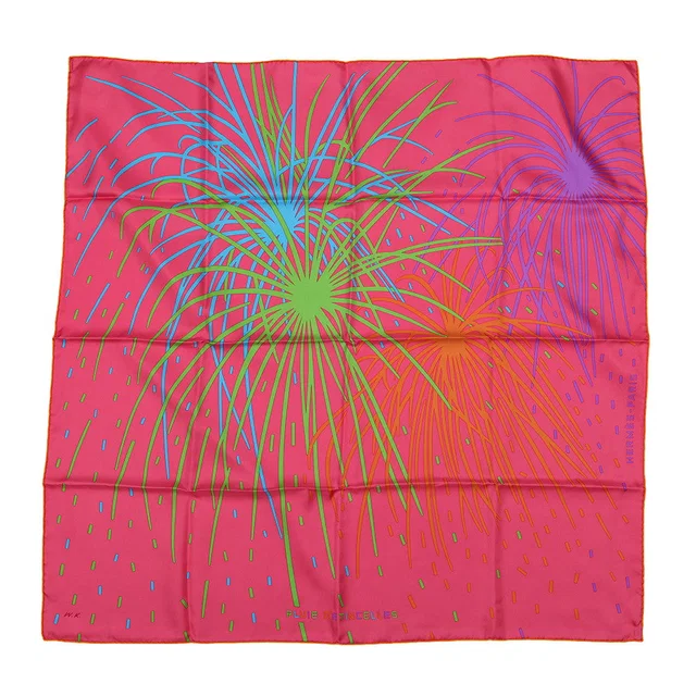 Hermès Carre PLUIE DETINCELLES (Rain of Fireworks) Size 90 Pink/Multicolor Silk100% in Pink from GALLERY RARE