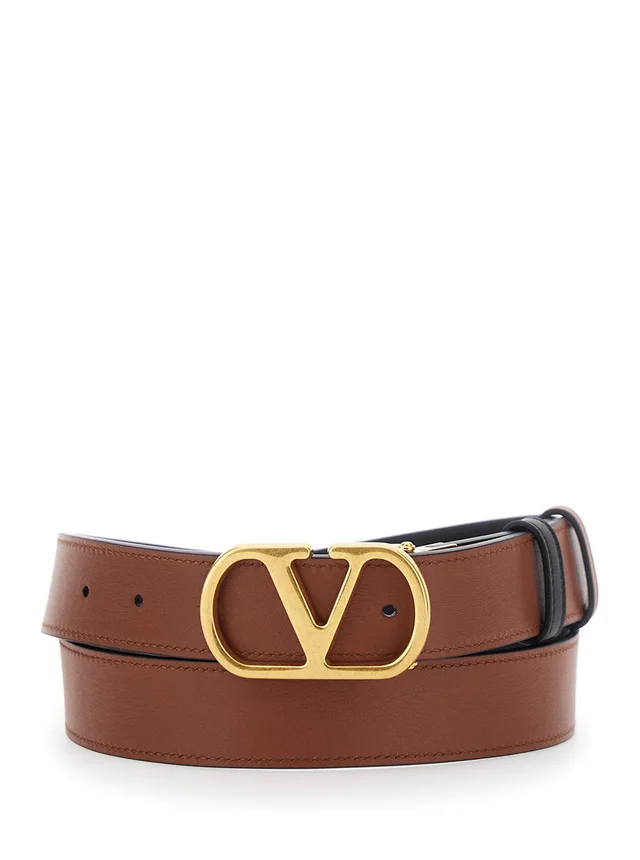 Valentino garavani Black Reversible Belt with VLogo Buckle on the Front in Leather Man in Black 100% Calf, photo 8 of 8 from Gaudenzi Boutique